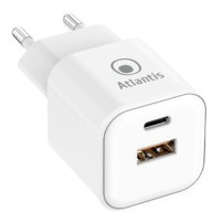 ALIMENTATORE ATLANTIS UNIVERSALE per SMARTPHONE E TABLET P008-PD35GN-2U AC 35W output 1xUSB 1xUSB-C PD TECNOLOGIA GAN