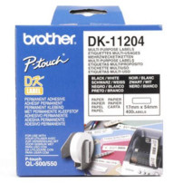 ETICHETTE BROTHER DK-11204 CONF.400PZ ADESIVE 17x54mm X QL-500 QL-550 QL-560 QL-570 QL-700 QL-710W QL-800 QL-810W