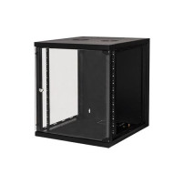 RACK LINK ARMADIO 12 UNITA' DA MURO (A)620x(L)540x(P)600mm COLORE NERO PORTA VETRO Capacità di carico 45 kg. LK1912U66N
