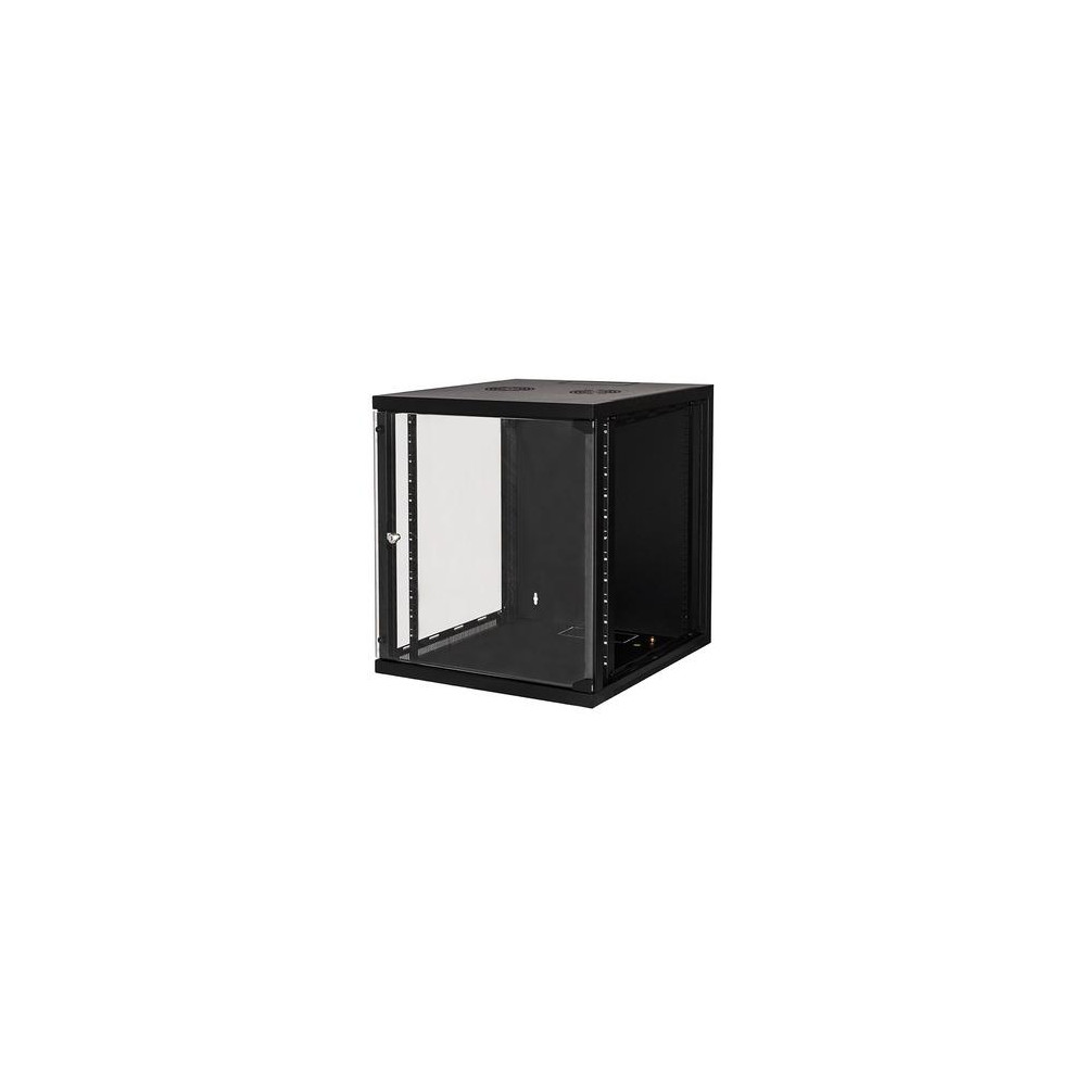 RACK LINK ARMADIO 12 UNITA' DA MURO (A)620x(L)540x(P)600mm COLORE NERO PORTA VETRO Capacità di carico 45 kg. LK1912U66N