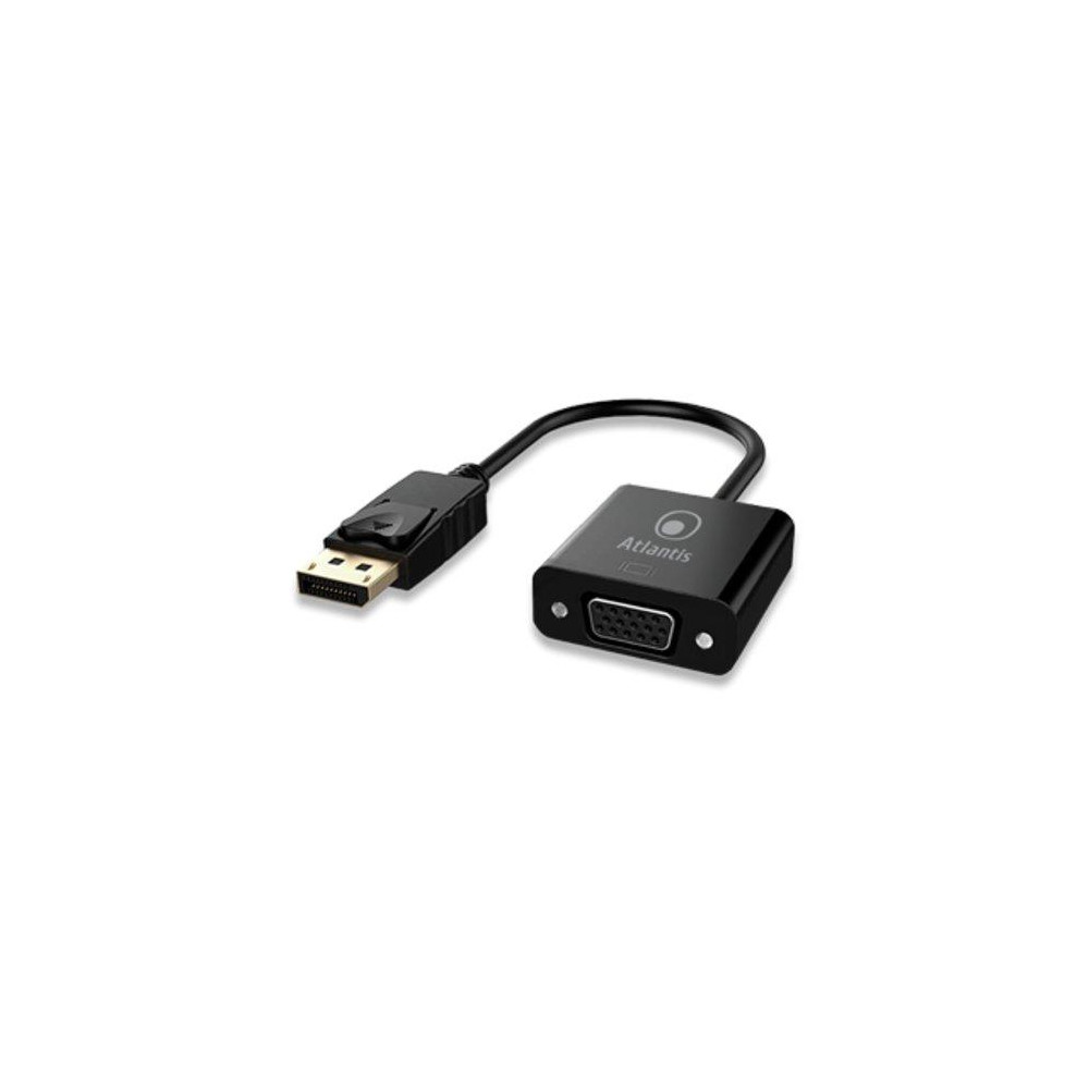 ADATTATORE ATLANTIS DISPLAYPORT TO VGA, M/F, 0,20MT, NERO, A04-DP_VGA