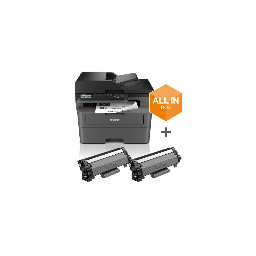 MULTIFUNZIONE BROTHER LASER MFC-L2827DWXL A4 32PPM 128MB 250FF FAX ADF DUPLEX LAN USB2.0 WiFi Starter Kit Toner 6.000PP