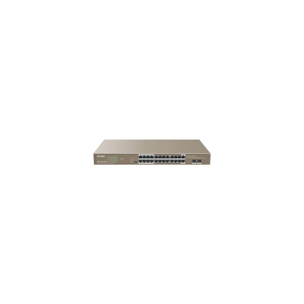 SWITCH TENDA TEG1126P-24-410W 24P GIGABIT 10/100/1000 POE 2P SFP UNMANAGED Potenza PoE 370W TEG1126P-24-410W TENDA