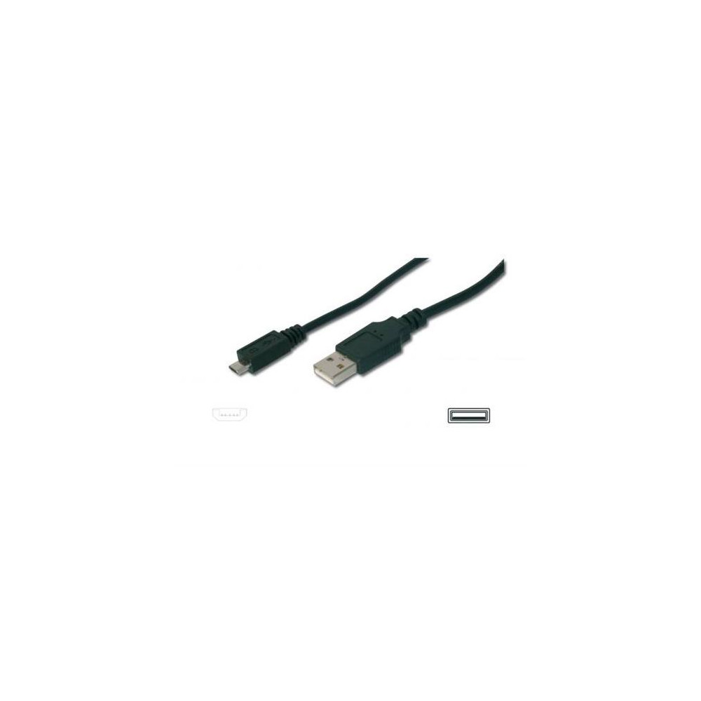 CAVO DIGITUS USB 2.0 A TO USB MICRO B, M-M, 1MT, SCHERMATO,NERO, AK112001