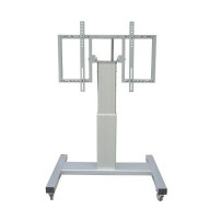 SUPPORTO MOBILE MOTORIZZATO ATLANTE X SCHERMO PIATTO 42''-90'' REG. IN H. RIBALT FINO A 90° TIPO TAVOLO, PORTATA 150 KG, ARGENTO