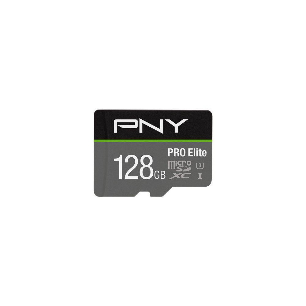 SD-MICRO PNY  128/GBPRO Elite Class 10 / UHS-I  U3, A1, V30, READ:100MB/WRITE:90 MB/S (4K-FHD) SDU128V31100PRO-GE