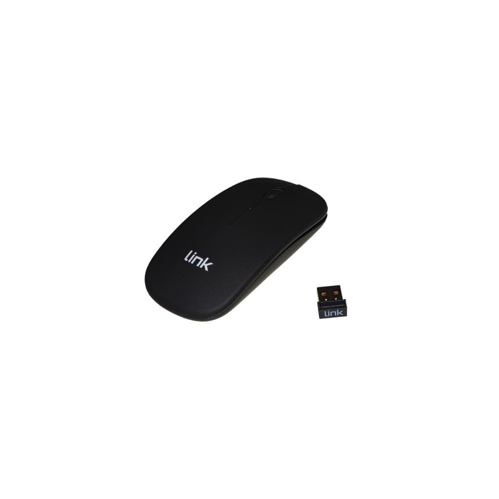 MOUSE LINK WIRELESS CON SENSORE OTTICO E RICEVITORE USB, CON BATTERIE RICARICABILI INTEGRATE DPI 1600, NERO, LKMOS34 LKMOS34 LIN
