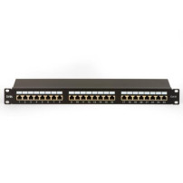 PATCH PANEL 19'' LINK SCHERMATO 24 PORTE RJ45 PER RETI CATEGORIA 6 - 1 UNITA' NERO - LKP624S LKP624S LINK