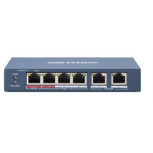 SWITCH HIKVISION L2, Unmanaged, 4 10/100M RJ45 PoE ports, 2 10/100M RJ45 uplink ports, 802.3af/at/bt, port 1 support Hi-PoE 60w 
