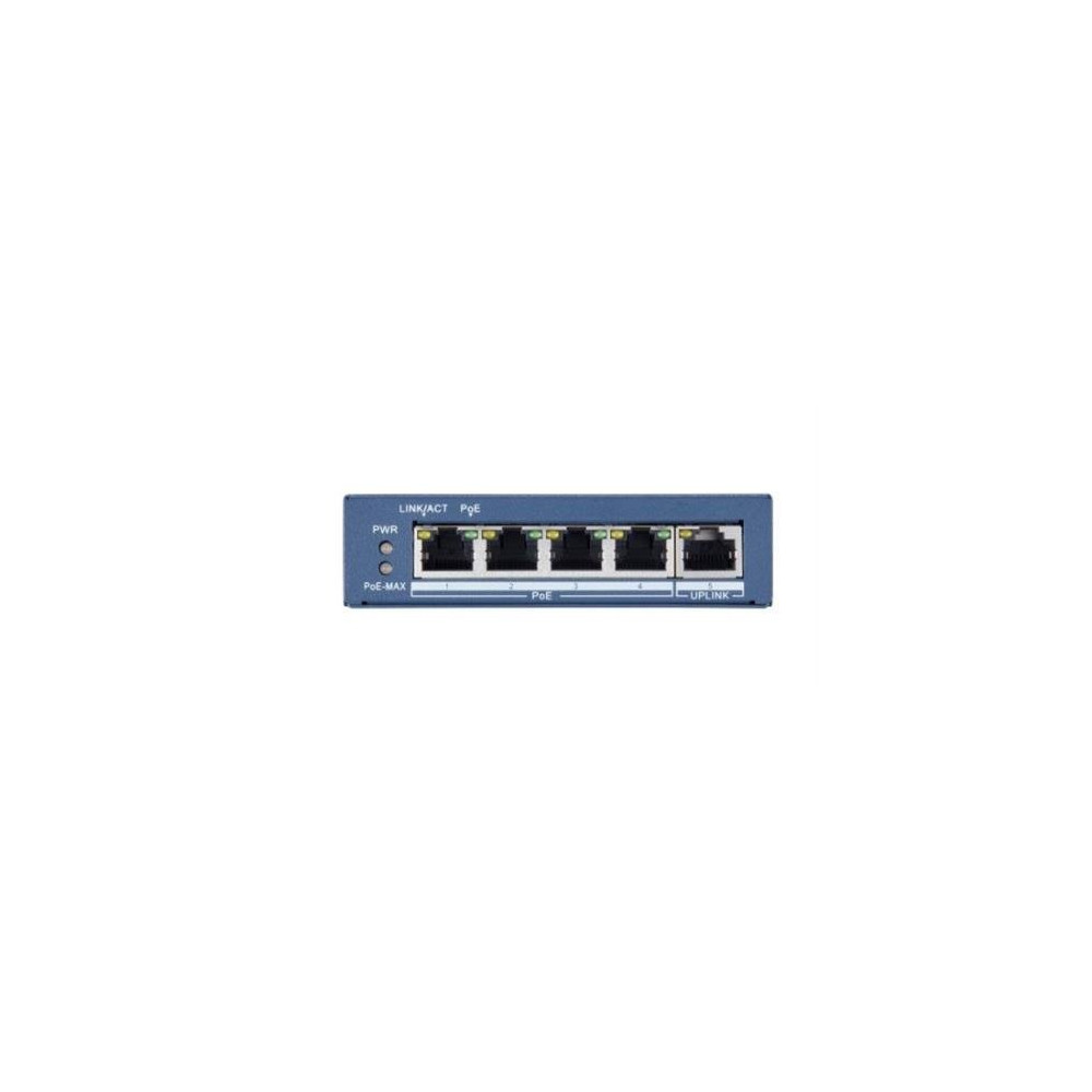 SWITCH HIKVISION L2, Unmanaged, 4 Gigabit POE ports, 1 Gigabit RJ45 uplink port, 802.3af/at, PoE power budget 60w DS-3E0505P-E H