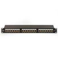 PATCH PANEL 19'' LINK SCHERMATO 24 PORTE RJ45 PER RETI CATEGORIA 6 - 1 UNITA' NERO - LKP624S