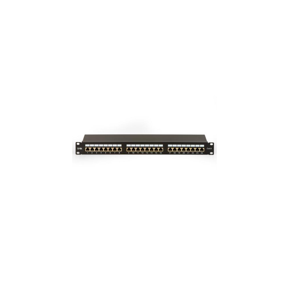 PATCH PANEL 19'' LINK SCHERMATO 24 PORTE RJ45 PER RETI CATEGORIA 6 - 1 UNITA' NERO - LKP624S