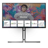 MONITOR AOC Graphic Pro LED 27" Wide U27U3CV IPS 3840x2160 4ms 400cd/mq 2x3W MM Reg.H PIVOT 2HDMI DP USB-C Docking Calman Ready