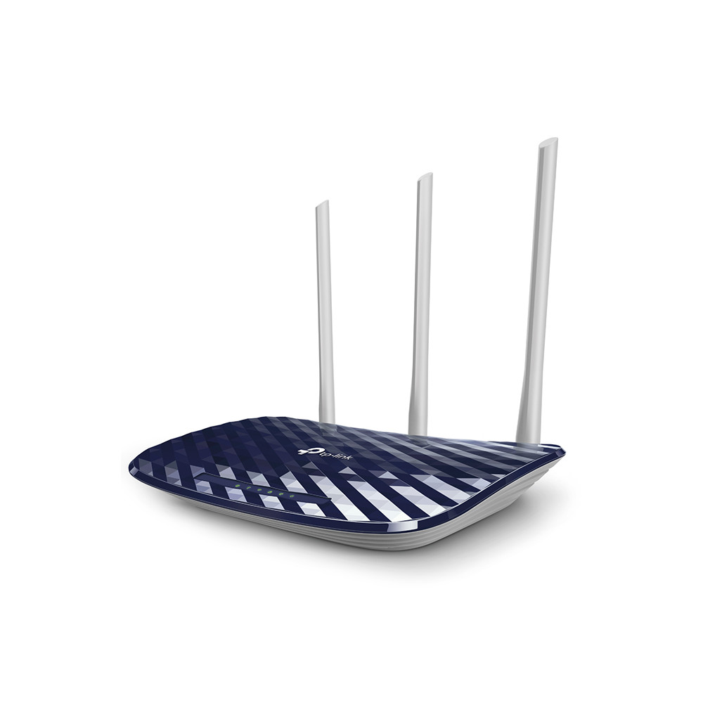 ROUTER TP-LINK AC750 Archer C20 V4 WIRELESS Dual Band 433Mbps a 5GHz + 300Mbps a 2.4GHz, 1 10/100M WAN + 4 10/100M LAN 3 Antenne