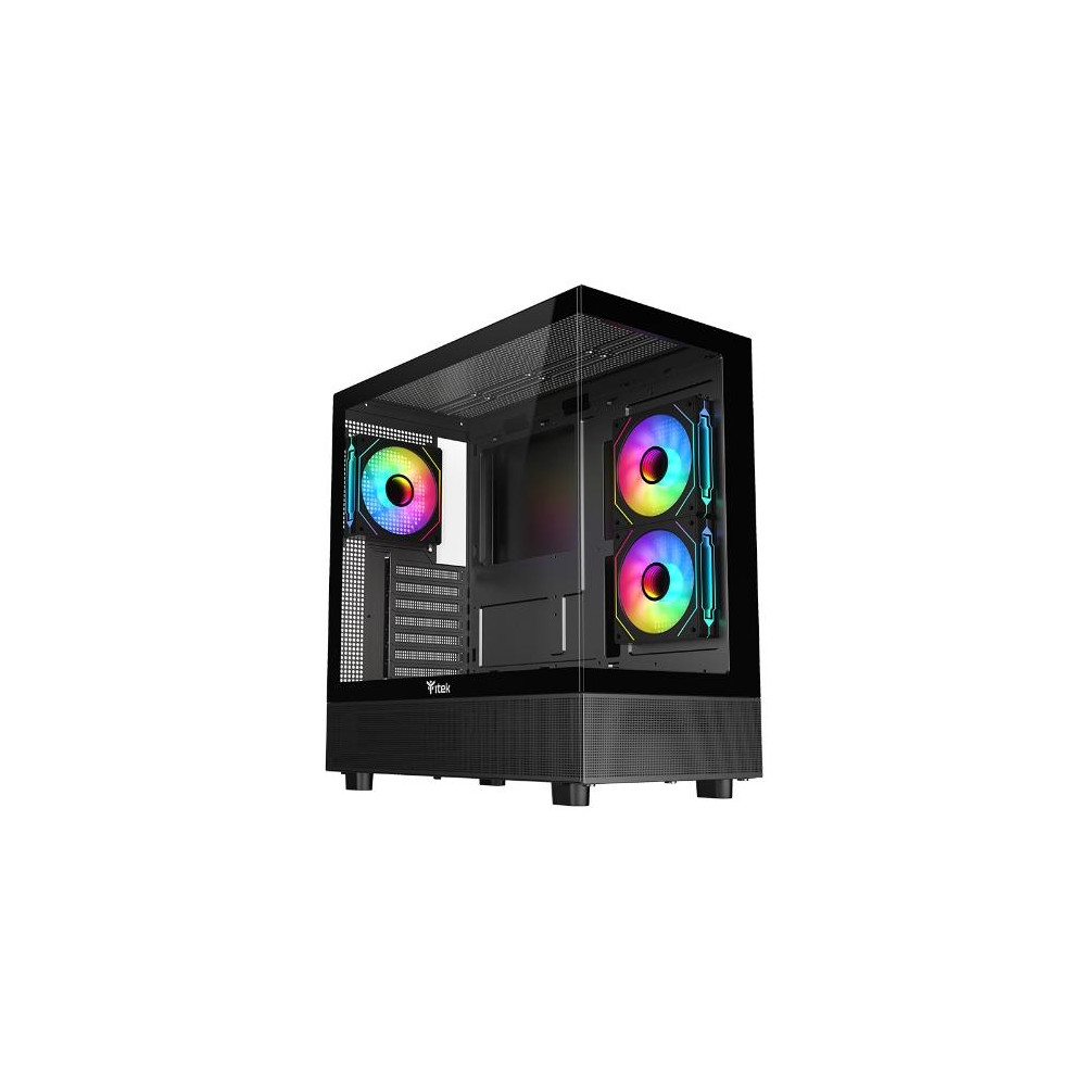 CASE ITEK SHOWBUI 42B GAMING TOWER, ATX, 3x12cm ARGB fan, 2xUSB3, TYPE-C,SYDE & FRONT PANEL TEMP GLASS - ITGCASB42B