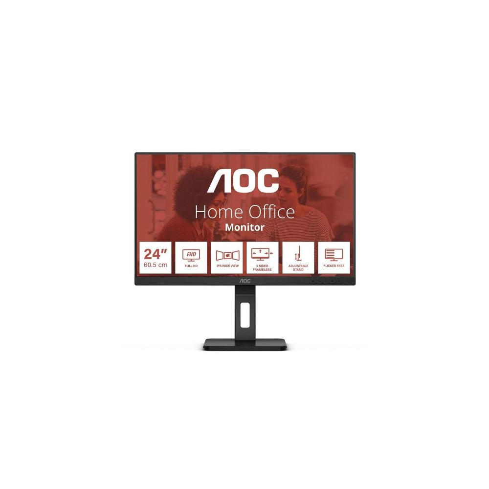 MONITOR AOC LED 23.8" Wide 24E3QAF IPS 1920x1080 4ms 300cd/mq 1.000:1 2x2W MM Reg. in H PIVOT VGA HDMI DP