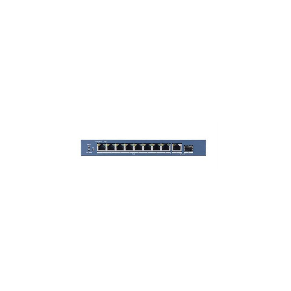 SWITCH HIKVISION L2,Unmanaged,8 Gigabit POE ports,1 Gigabit RJ45 uplink port,1 Gigabit SFP uplink port,802.3af/at,PoE power 110w