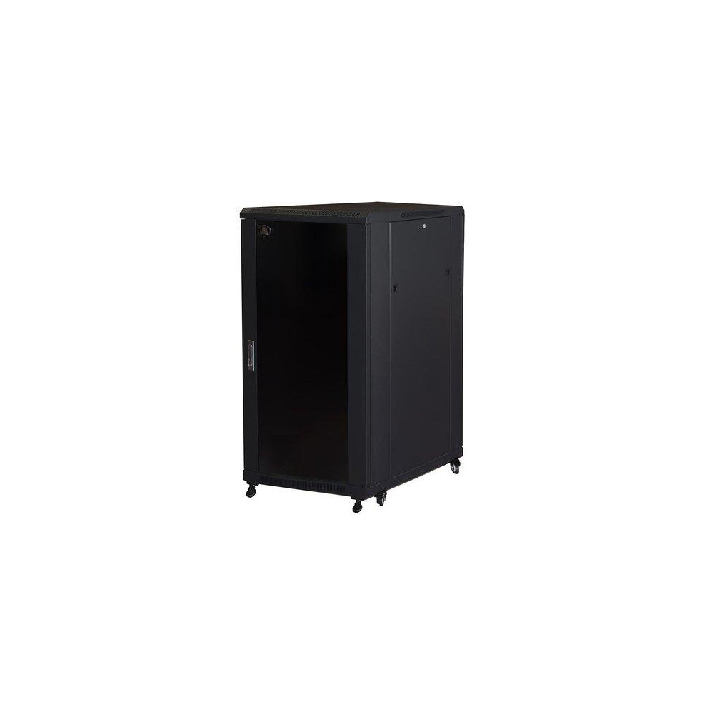 RACK LINK 19'' ARMADIO 22 UNITA'  (A)1166x (L)600x(P)800mm COLORE NERO PORTA VETRO LK1922U68N