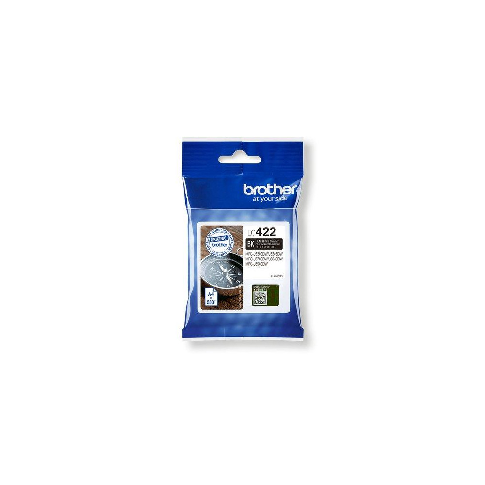 ORIGINAL Brother Cartuccia d'inchiostro nero LC422BK LC-422BK ~550 Seiten