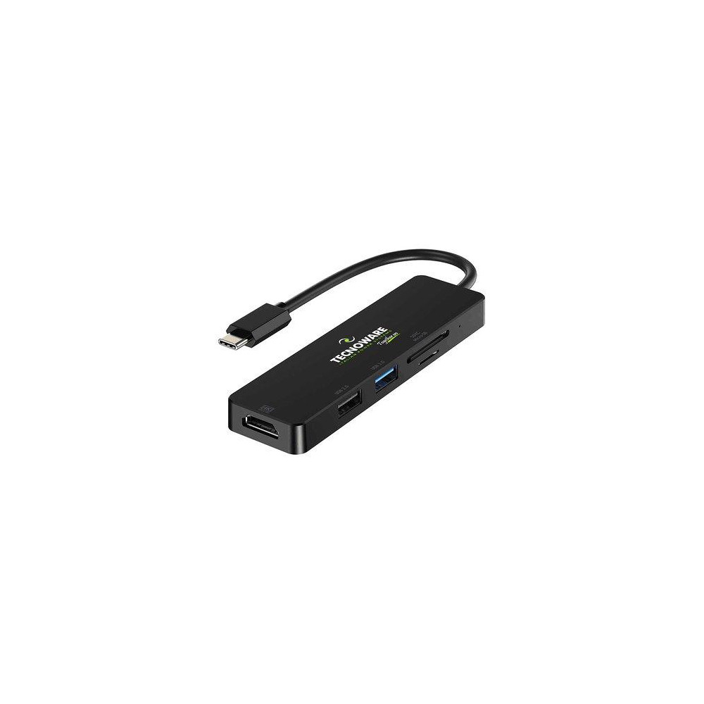 DOCKING STATION TECNOWARE HUB USB-C 5 in 1 Adapter: HDMI + USB2.0+ USB3.0+Card Slot SDXC e Micro SD - FHUB17693