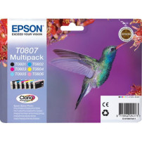 ORIGINAL Epson Multipack nero / ciano / magenta / giallo / ciano (chiaro) / magenta (chiaro) C13T08074011 T0807 ~3190 Seiten 6 c