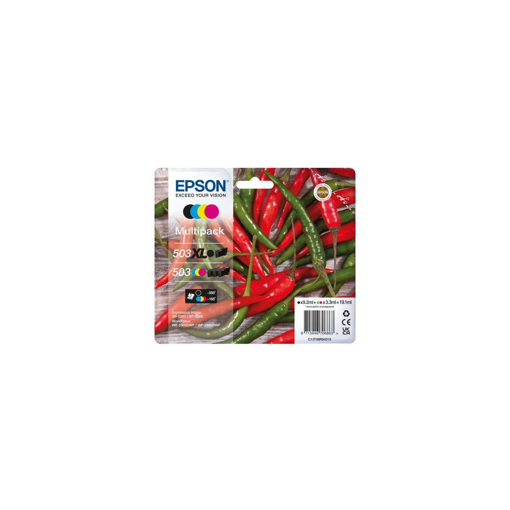 ORIGINAL Epson Multipack nero / ciano / magenta / giallo C13T09R94010 503XL+503 ~1045 Seiten 6,4ml