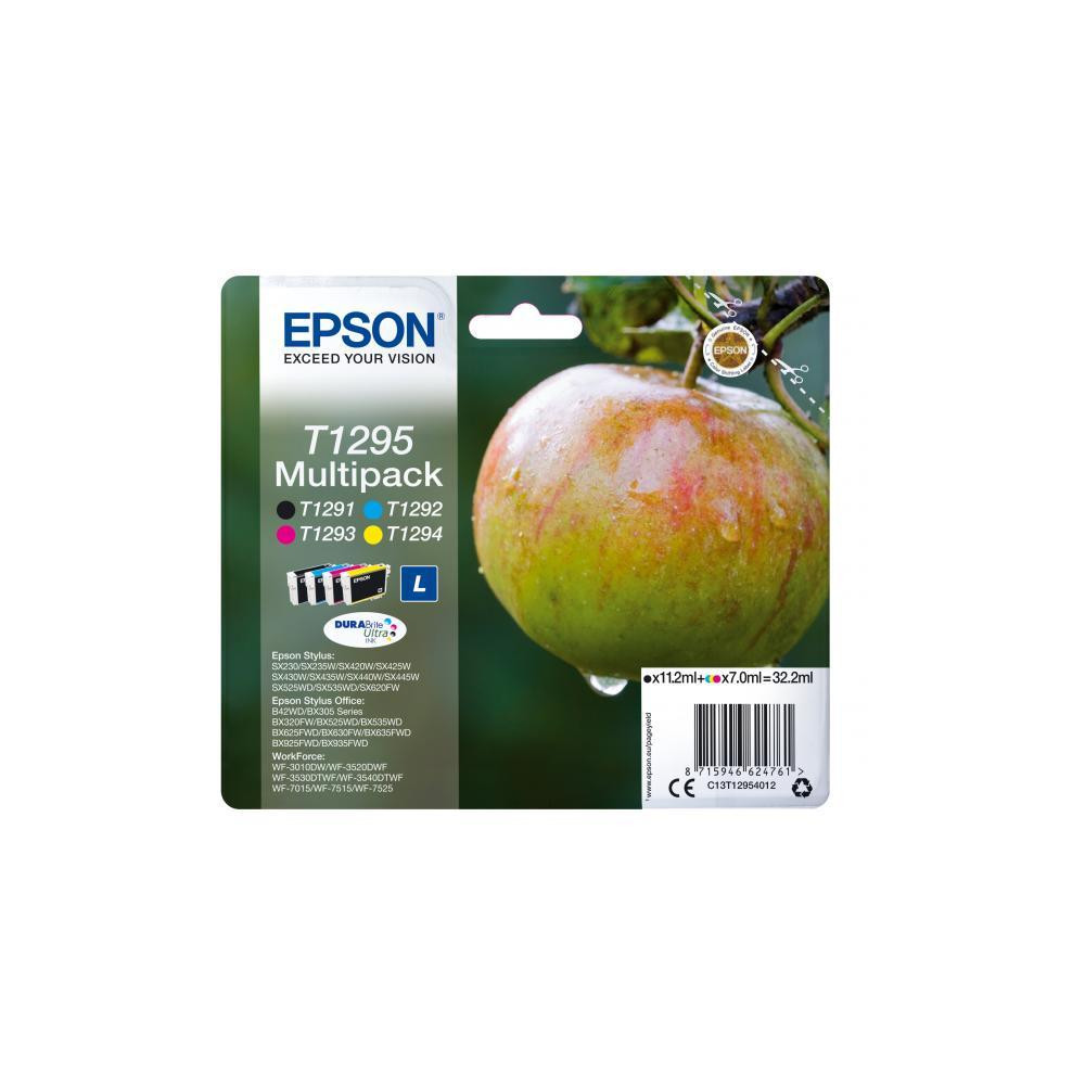 ORIGINAL Epson Multipack nero / ciano / magenta / giallo C13T12954012 T1295 ~1795 Seiten 4 cartucce d'inchiostro: T1291 + T1292 