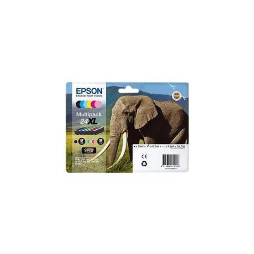 ORIGINAL Epson Multipack nero / ciano / magenta / giallo / ciano (chiaro) / magenta (chiaro) C13T24384011 24 XL ~4200 Seiten 6 c