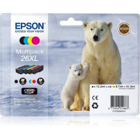 ORIGINAL Epson Multipack nero / ciano / magenta / giallo C13T26364010 26 XL ~2500 Seiten 4 cartucce d'inchiostro XL: T2621 + T26