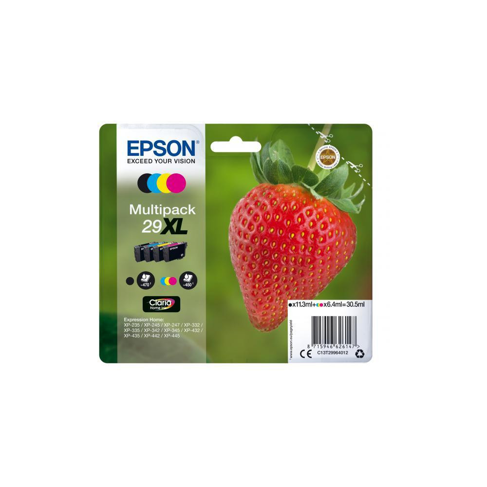 ORIGINAL Epson Multipack nero / ciano / magenta / giallo C13T29964012 29 XL ~1820 Seiten 4 cartucce: T2991 + T2992 + T2993 + T29