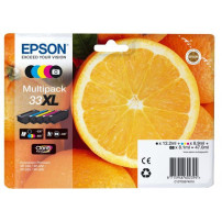 ORIGINAL Epson Multipack nero / ciano / magenta / giallo / Nero (Foto) C13T33574011 33 XL ~2880 Seiten 5 Cartucce d'inchiostro: 