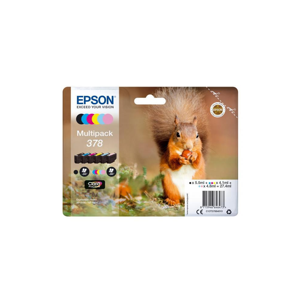 ORIGINAL Epson Multipack nero / ciano / magenta / giallo / ciano (chiaro) / magenta (chiaro) C13T37884010 378 ~2040 Seiten