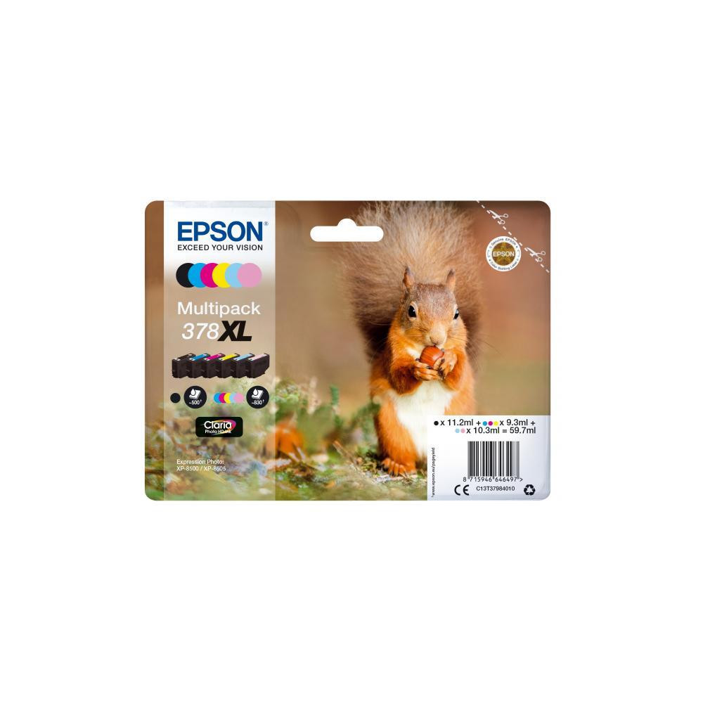 ORIGINAL Epson Multipack nero / ciano / magenta / giallo / ciano (chiaro) / magenta (chiaro) C13T37984010 378XL ~4650 Seiten