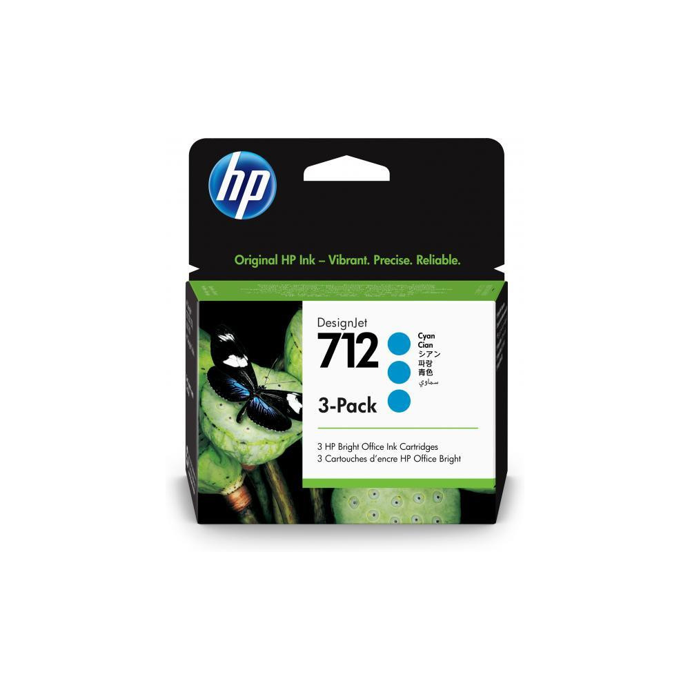 ORIGINAL HP Multipack ciano 3ED77A 712 ~1050 Seiten 87ml