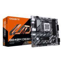 GIGABYTE B840M DS3H Scheda madre - CPU AMD Ryzen 9000, VRM a 8+2+2 fasi, fino a 8200 MHz DDR5, 2xPCIe 4.0 M.2, LAN 2.5GbE, USB 3