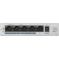 SWITCH ZYXEL GS1005HP-EU0101F 5P LAN GIGABIT (4 porte PoE, erogazione fino a 60W) UNMANAGED DESKTOP, Case metallico