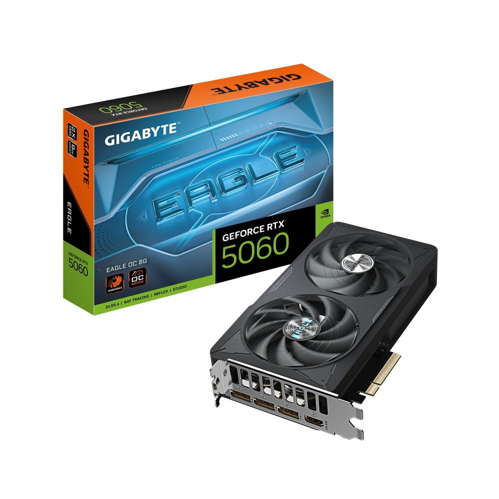 GIGABYTE GeForce RTX 5060 EAGLE OC 8G Scheda Grafica - 8GB GDDR7, 128bit, PCI-E 5.0, 2550 MHz Frequenza core, 3 x DisplayPort, 1