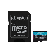 Kingston Technology Scheda microSDXC Canvas Go Plus Gen4 200MB/s A2 U3 V30 da 256 GB + adattatore