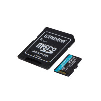 Kingston Technology Scheda microSDXC Canvas Go Plus Gen4 200MB/s A2 U3 V30 da 256 GB + adattatore