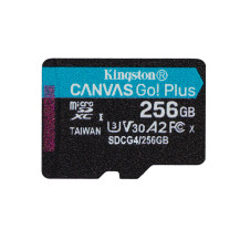 Kingston Technology Scheda microSDXC Canvas Go Plus Gen4 200MB/s A2 U3 V30 da 256 GB + adattatore