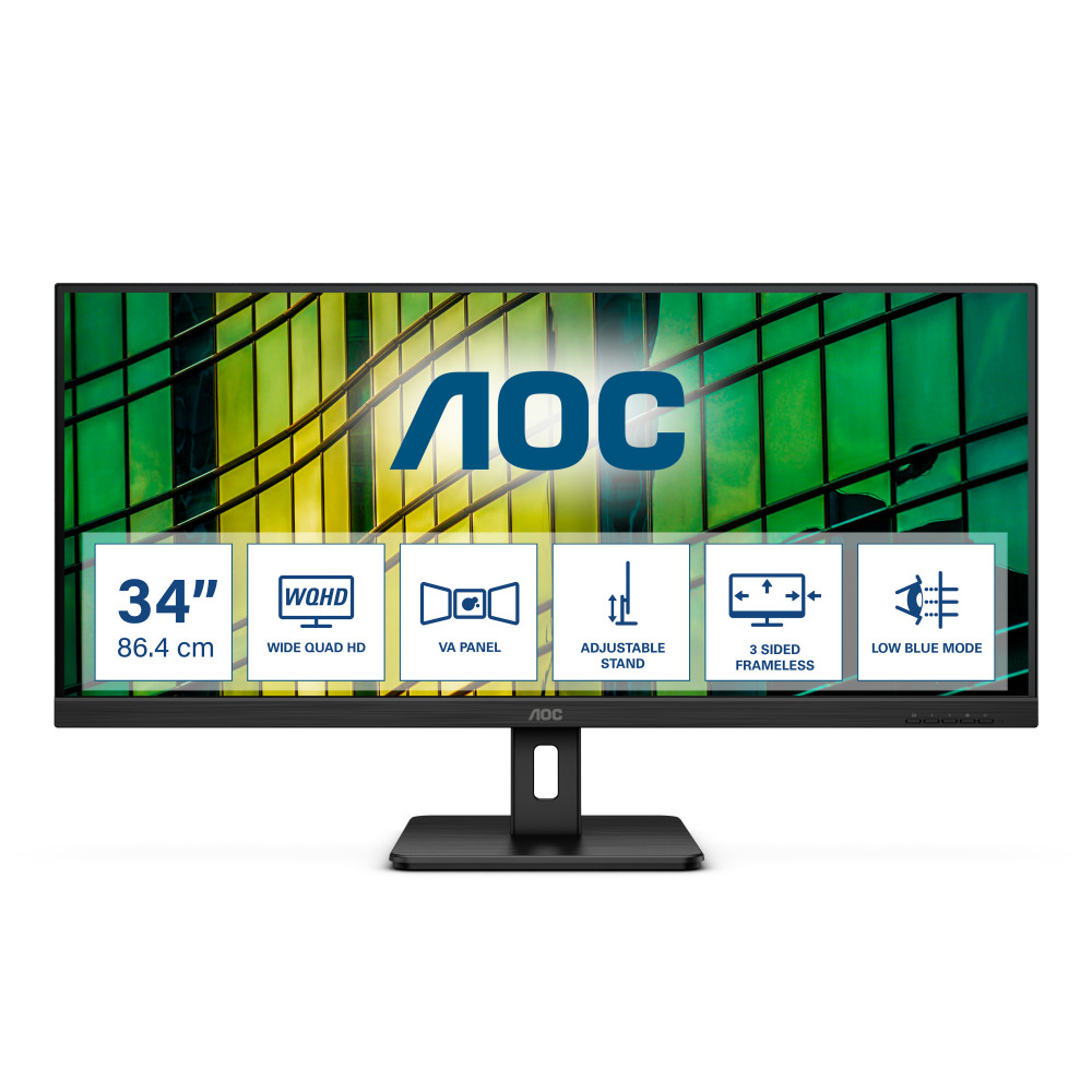 MONITOR AOC LED 34" Wide U34E2M VA 3440x1440 4ms 300cd/mq 20.000.000:1 2HDMI DP
