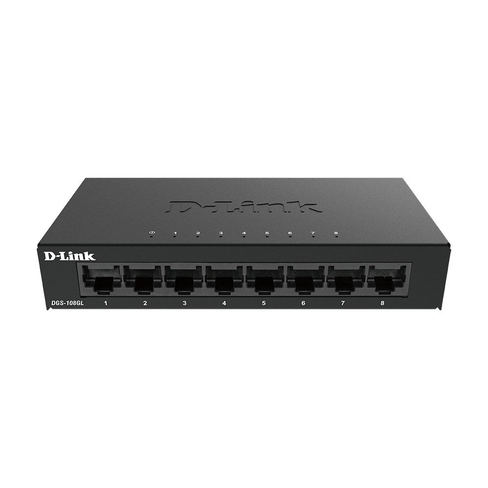 D-Link DGS-108GL Non gestito Gigabit Ethernet (10/100/1000) Nero