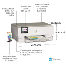 HP ENVY Inspire 7220e Wireless All-in-One Colore Stampante, Instant Ink; Fotocopiatrice, scanner