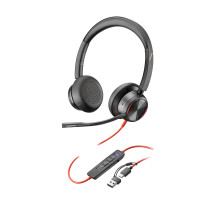 HP Poly Cuffie stereo Poly Blackwire 8225 con connettore USB-C, certificate per Microsoft Teams + adattatore USB-C/A
