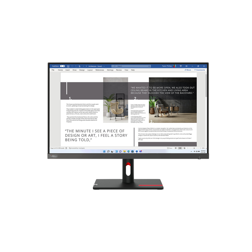 Lenovo ThinkVision S27i-30 Monitor PC 68,6 cm (27") 1920 x 1080 Pixel Full HD LED Grigio