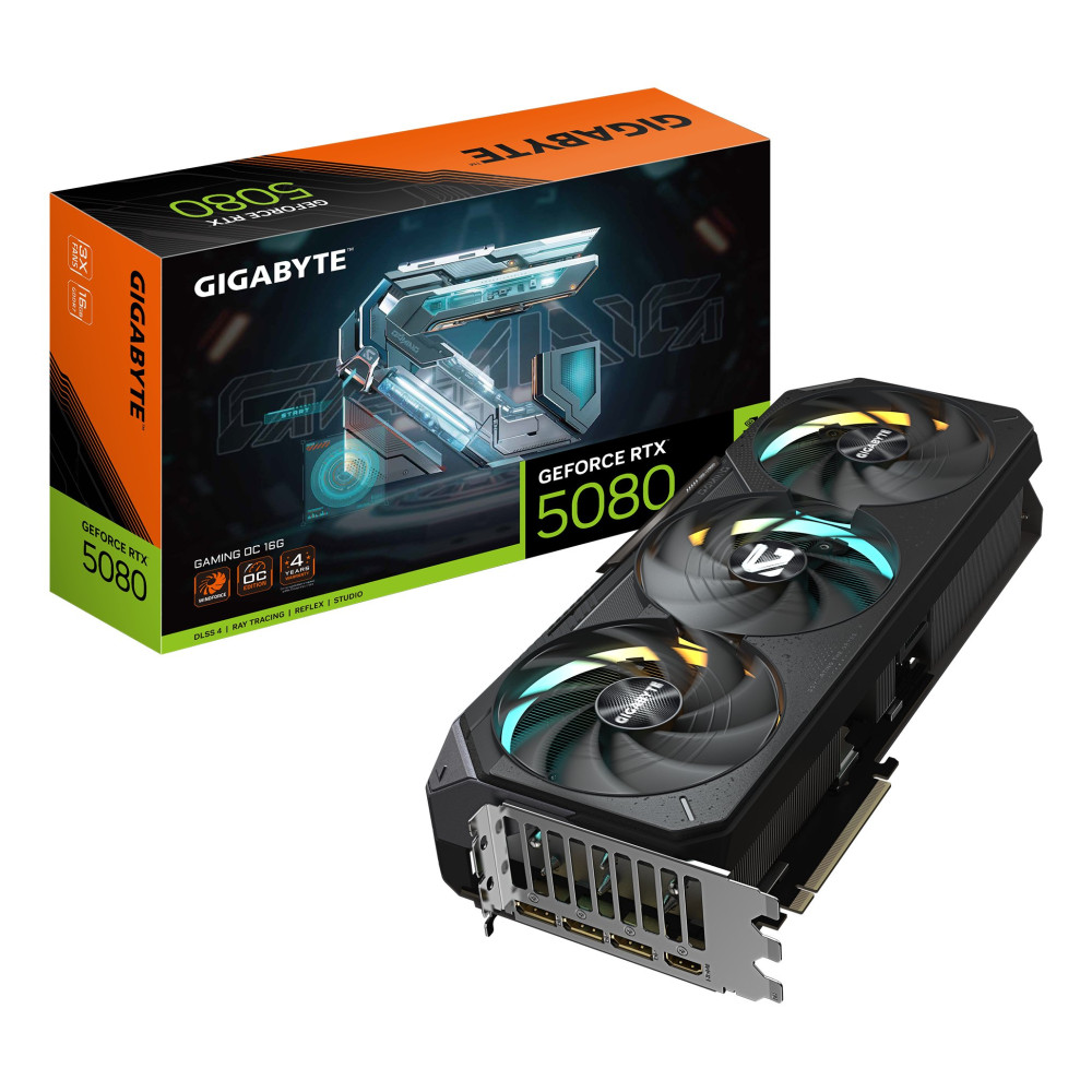 GIGABYTE GeForce RTX 5080 GAMING OC 16G Scheda Grafica - 16GB GDDR7, 256 bit, PCI-E 5.0, 2730MHz Core Clock, 3 x DisplayPort, 1 