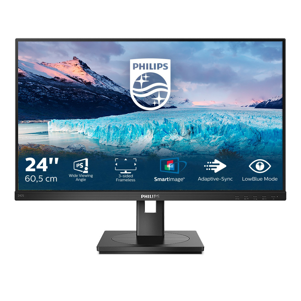 Philips S Line 242S1AE/00 LED display 60,5 cm (23.8") 1920 x 1080 Pixel Full HD Nero