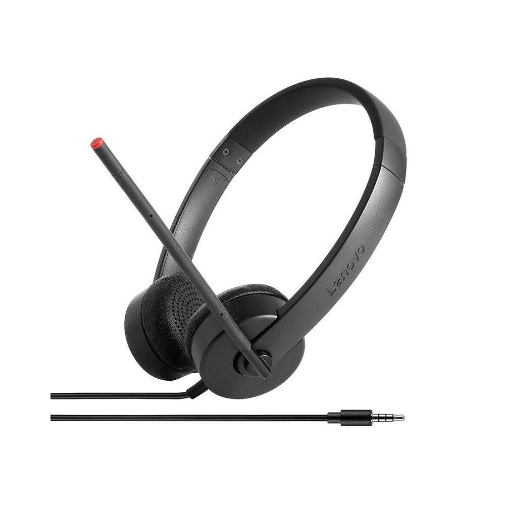 Lenovo Stereo Analog Auricolare Cablato A Padiglione Ufficio Nero