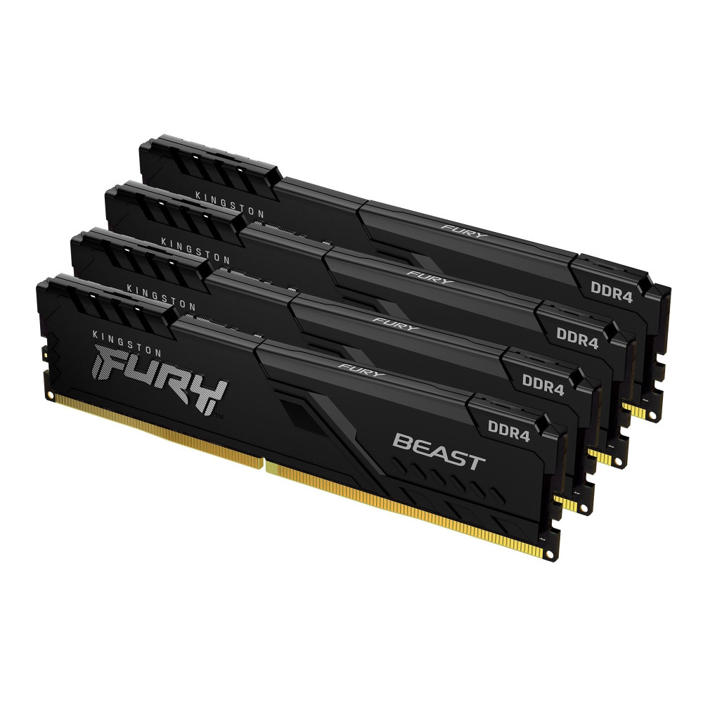 Kingston Technology FURY Beast 128GB 3200MT/s DDR4 CL16 DIMM (Kit da 4) Black