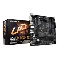 GIGABYTE A520M DS3H AC Scheda Madre - CPU AMD Ryzen Serie 5000, VRM 5+3 fasi, fino a 4733 MHz DDR5 (OC), 1xPCIe 3.0 M.2, LAN GbE